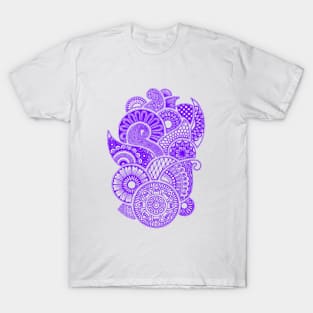 Abstract Mandala design (purple on white) T-Shirt